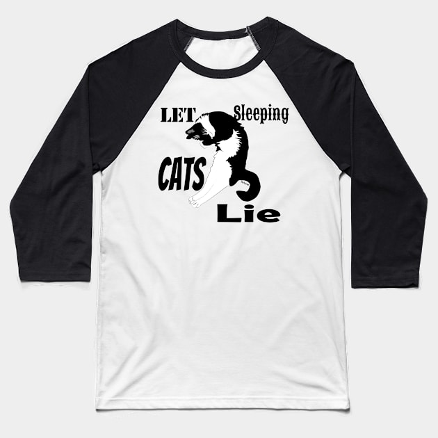 Cute Tuxedo Cat Let sleeping cat lie Copyright TeAnne Baseball T-Shirt by TeAnne